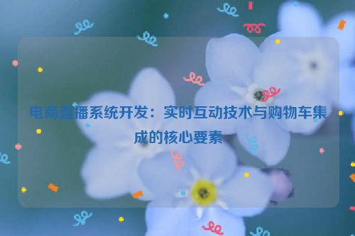 电商直播系统开发：实时互动技术与购物车集成的核心要素