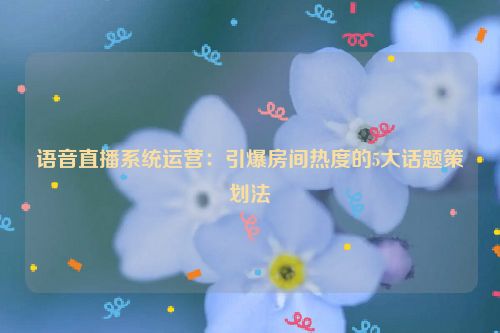 语音直播系统运营：引爆房间热度的5大话题策划法